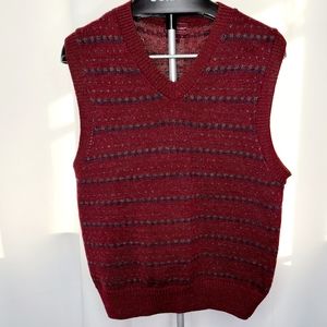 EVAN PICONE Vintage 80's  Striped 100% Wool Men's Vest